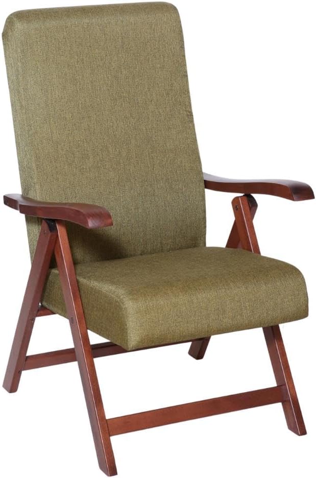 Poltrona reclinabile MA MAISON, 75 × 65,5 × 112 cm, legno, tessuto, Noce, con cuscino, regolabile, imbottita, per soggiorno