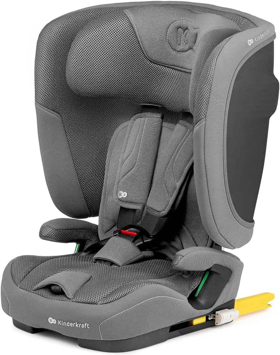 Seggiolino auto kk Kinderkraft FIX2GO, Grigio, reclinabile, pieghevole, 76-150 cm, fino a ca. 12 anni