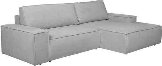 Divano letto Vente-unique AMELIA, 267 × 167 × 85 cm, tessuto, Grigio, idrorepellente, per soggiorno