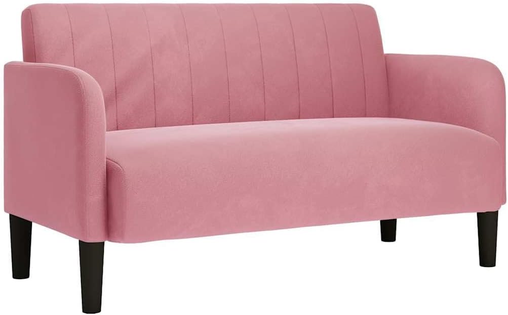 Divano vidaXL, velluto, Rosa, con braccioli, per soggiorno
