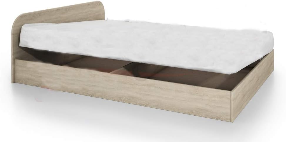 Letto contenitore ARREDO DA CASA LI2011, una piazza e mezza, Rovere, con contenitore, per camera da letto
