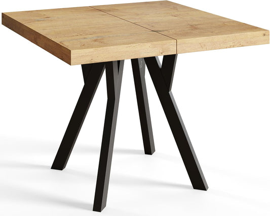 Tavolo da pranzo AlpiMeble, legno, allungabile, per sala da pranzo e cucina, Gambe in Faggio, 120-220 cm
