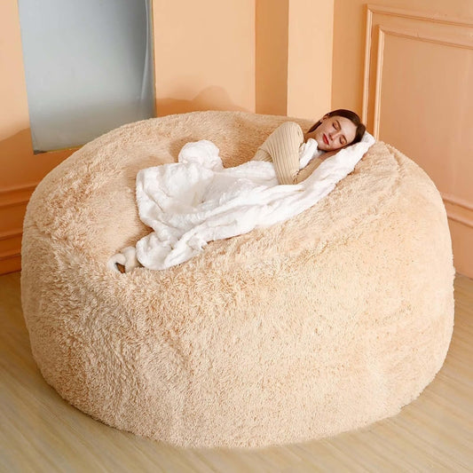 Pouf a sacco LDOZ 7FT-180, Kaki, per soggiorno, 7FT-180 90cm