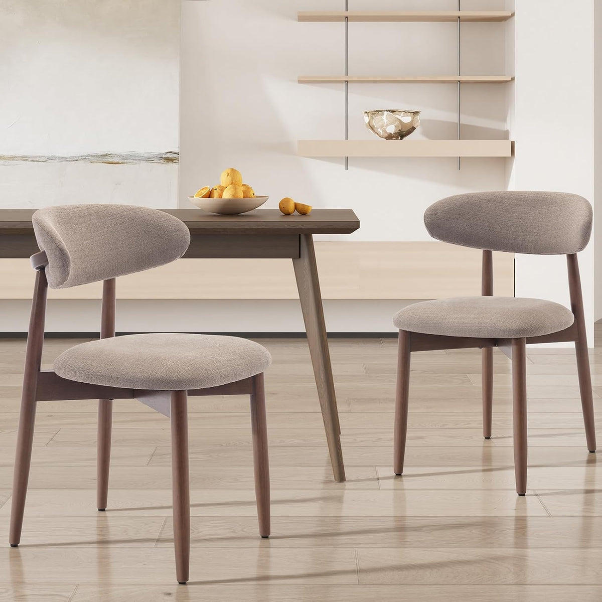 Sedia COLAMY, 2 sedie, legno, tessuto, imbottita, per sala da pranzo e cucina