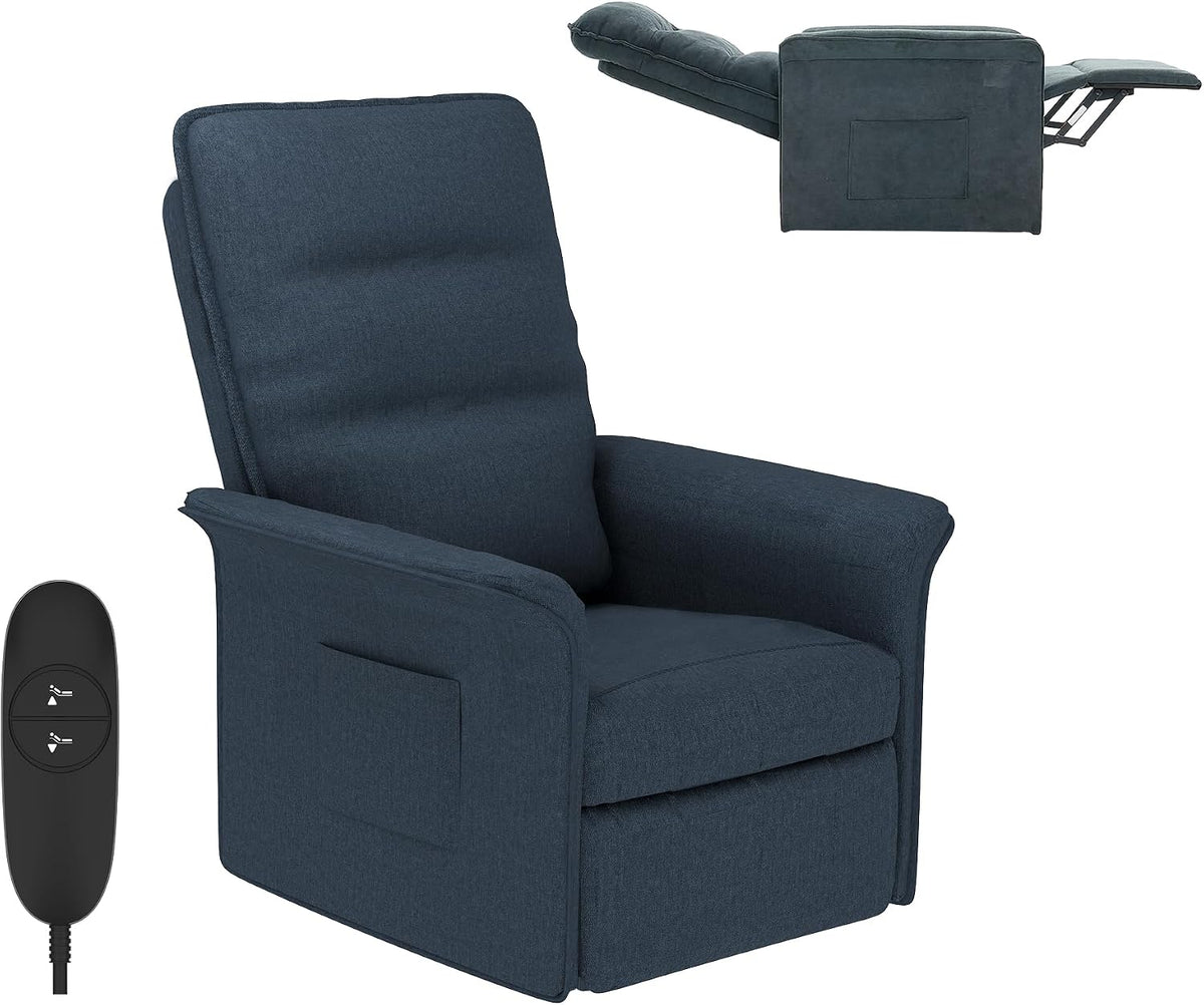 Poltrona letto FLEXISPOT, 82 × 77 × 104 cm, misura 82 × 77, lino, tessuto, reclinabile, regolabile, con poggiapiedi, per soggiorno