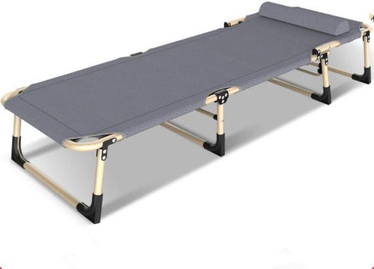 Lettino prendisole FJGQXL, 193 × 68 × 30 cm, acciaio, Nero, reclinabile, pieghevole, per giardino e terrazzo