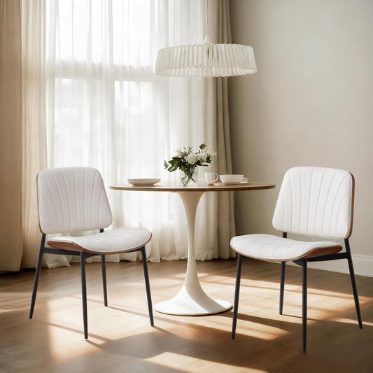 Sedia chairus, metallo, similpelle, Bianco, regolabile, imbottita, per sala da pranzo e cucina