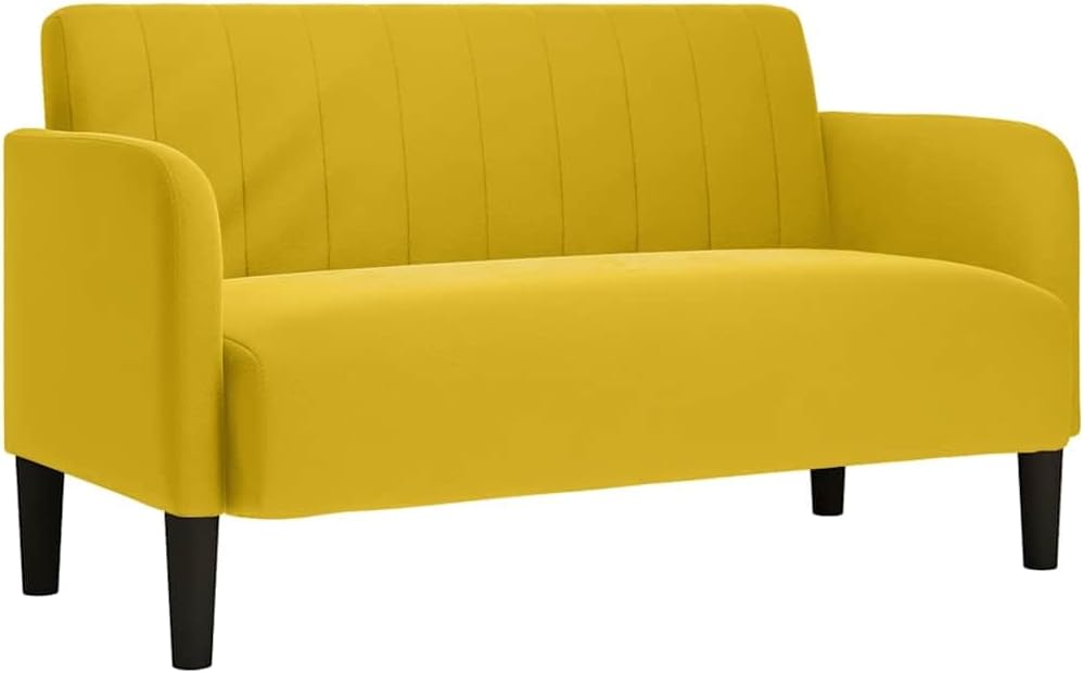 Divano vidaXL, velluto, Giallo, con braccioli, per soggiorno