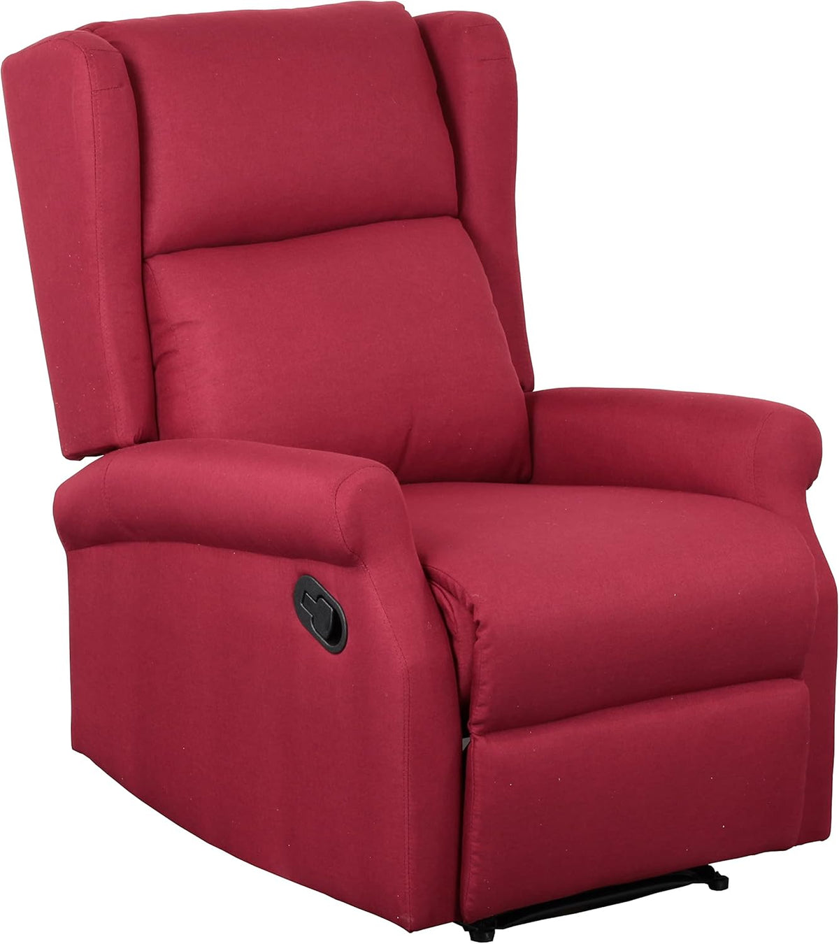 Poltrona reclinabile Totò Piccinni, 53 × 63 cm, tessuto, Bordeaux, con poggiapiedi, imbottita, per soggiorno