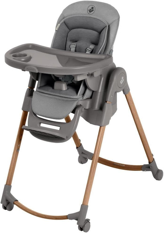 Seggiolone Maxi-Cosi, legno, regolabile, Minla Plus Seggiolone Evolutivo 6-in-1, 0 a 14 anni, max 60 kg, vassoio girevole con una mano