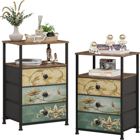 Cassettiera VEDECASA, 2 cassetti, 3 cassetti, 40 × 30 × 60 cm, legno, metallo, per soggiorno e camera da letto