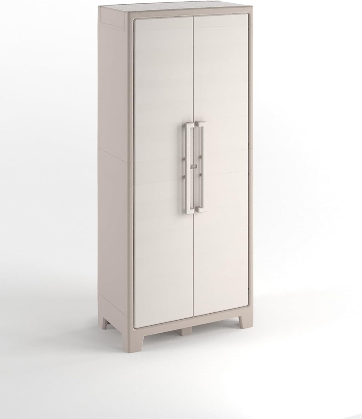 Armadio Keter, 4 ripiani, 44,00 × 80,00 × 182,00 cm, resina, Beige, regolabile, per giardino e terrazzo