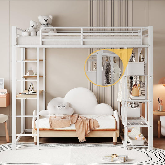 Letto Mielvu, matrimoniale, 140 × 200 cm, metallo, Bianco, per camera da letto