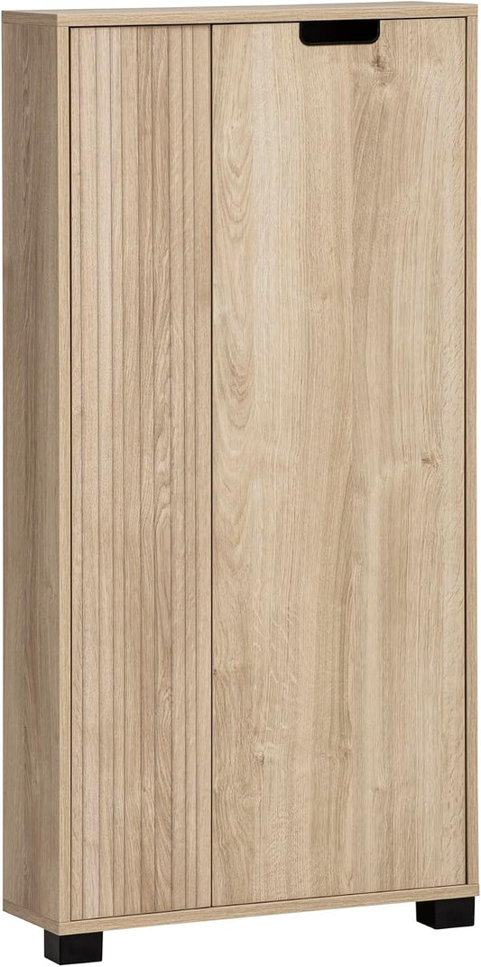 Credenza alta Schildmeyer, 59,8 × 19,5 × 124 cm, metallo, plastica, Rovere, regolabile, per soggiorno