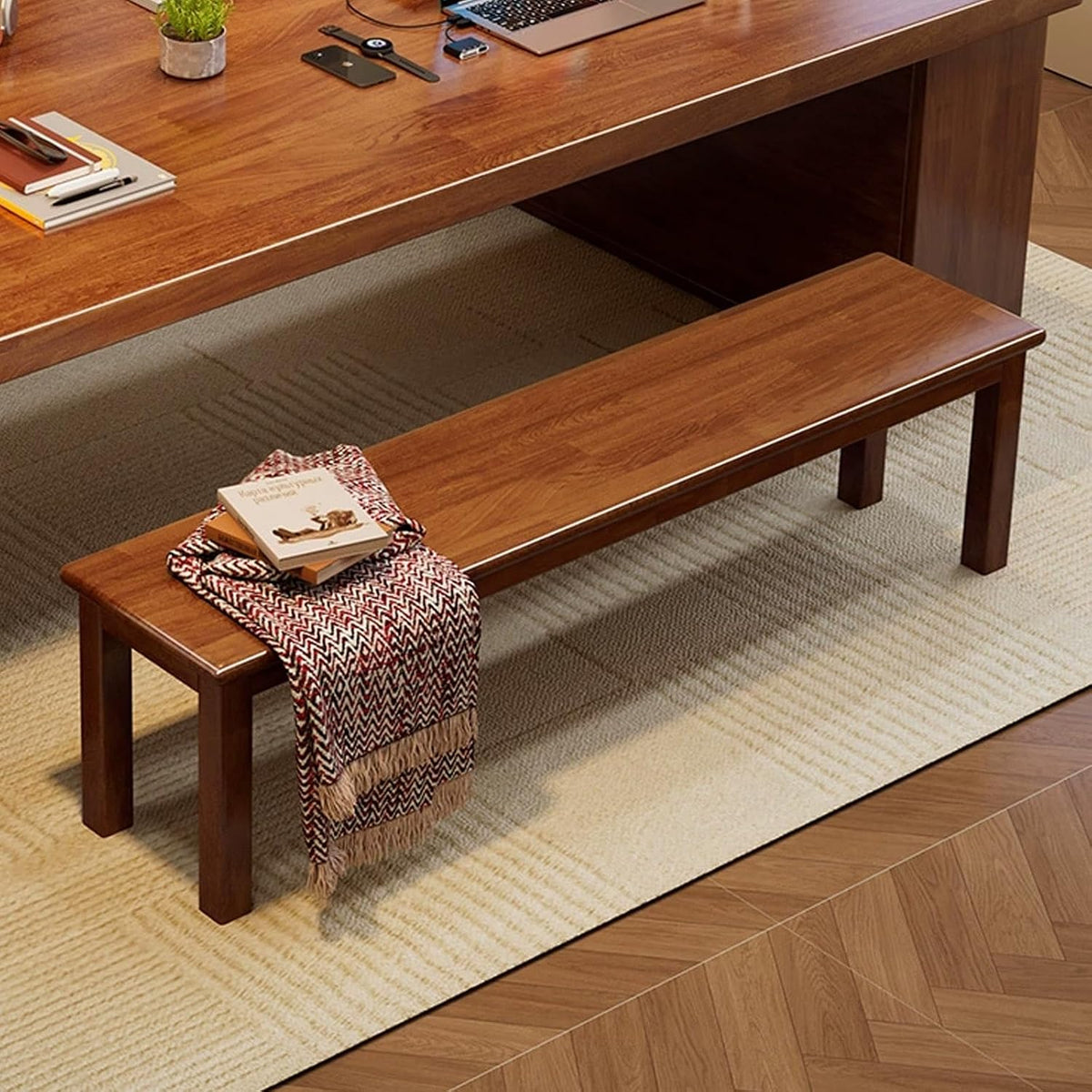 Panca DSEWTEZXI, legno, Marrone, per camera da letto, 160cm