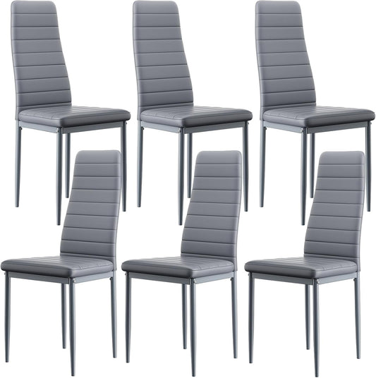 Sedia buybyroom, 6 sedie, 38 × 51 × 98 cm, metallo, per sala da pranzo e cucina, Semplici da montare adatto per sala da pranzo