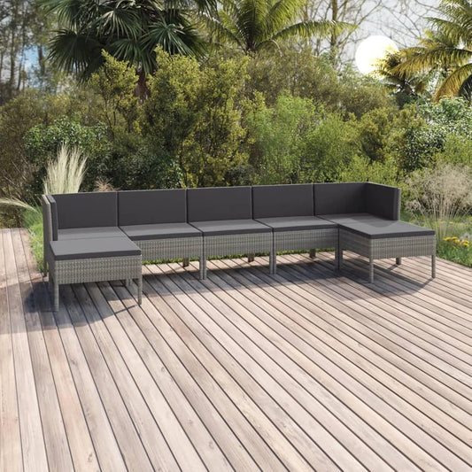 Set di mobili da giardino Gecheer, 5 posti, rattan, Grigio, per giardino e terrazzo