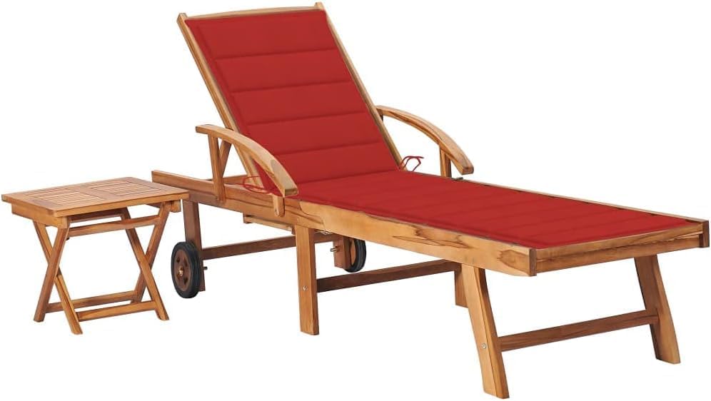 Sedia, legno, reclinabile, regolabile, con ruote, con braccioli, per giardino e terrazzo