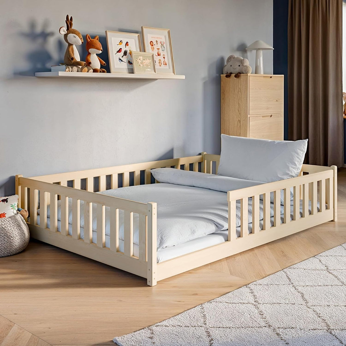 Letto Kids Collective, 140 × 200 cm, 80 × 160 cm, legno, Naturale, con rete a doghe, per camera da letto