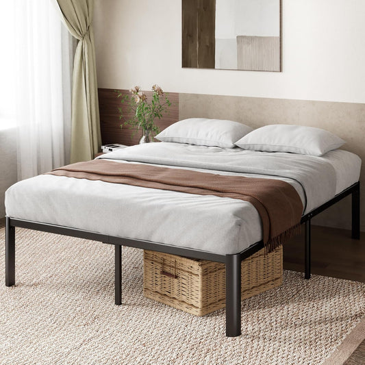Struttura letto Zinus, matrimoniale, 135 × 190 cm, acciaio, metallo, Nero, per camera da letto