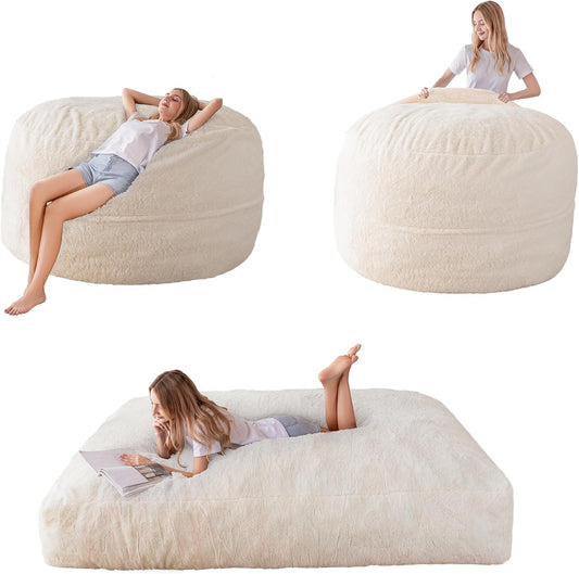 Pouf MAXYOYO, 135 × 190 cm, Beige, trasformabile