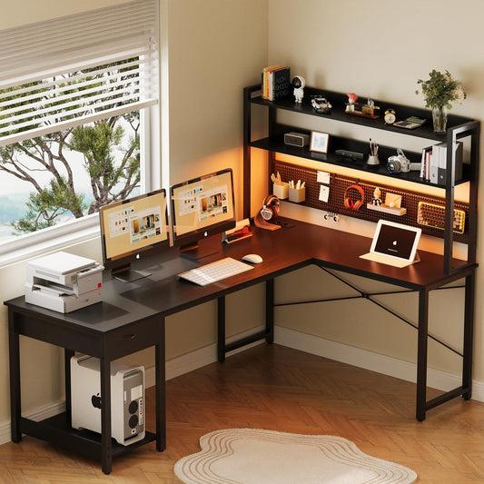 Scrivania YOUDENOVA, 155 × 100 × 152cm, metallo, Nero, con porta USB, per ufficio