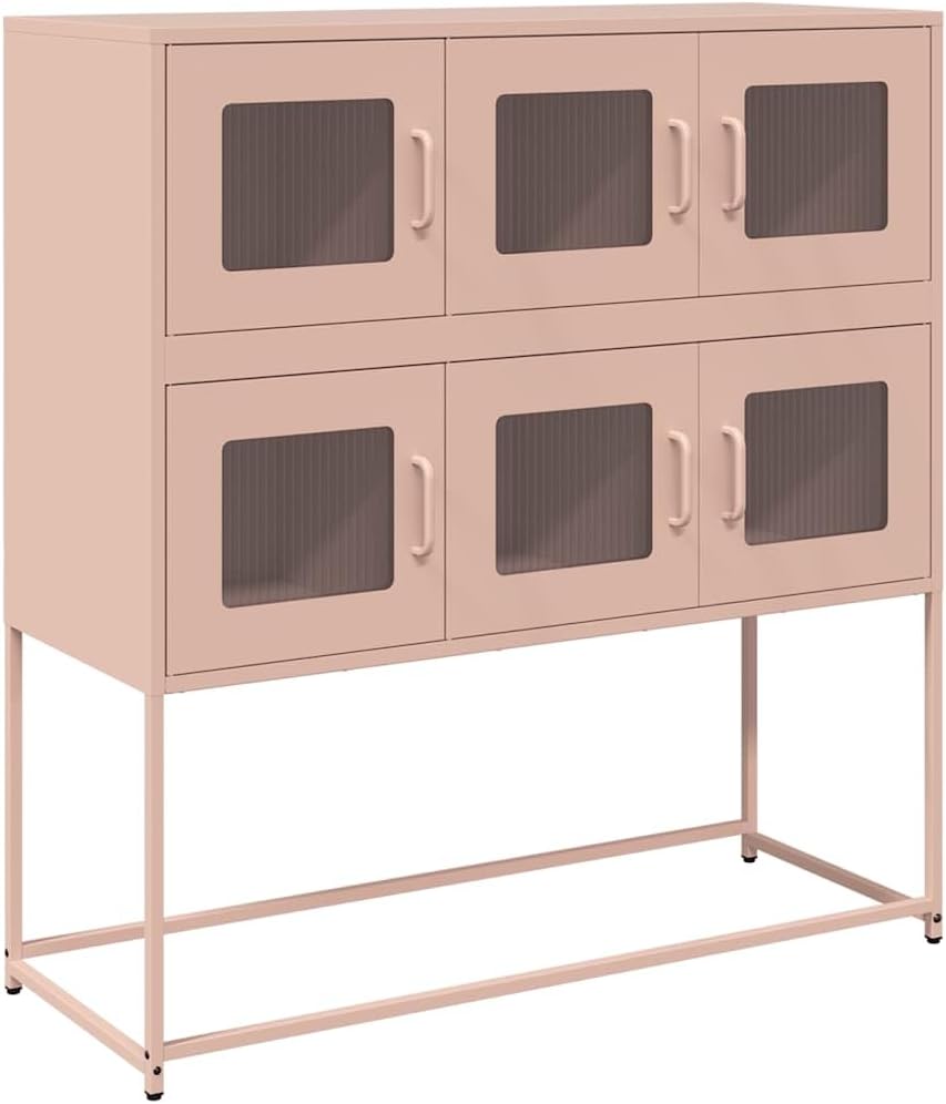 Credenza vidaXL, 100,5 × 39 × 107 cm, acciaio, Rosa, con contenitore, per soggiorno