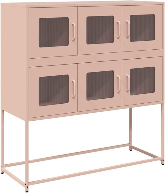 Credenza vidaXL, 100,5 × 39 × 107 cm, acciaio, Rosa, con contenitore, per soggiorno