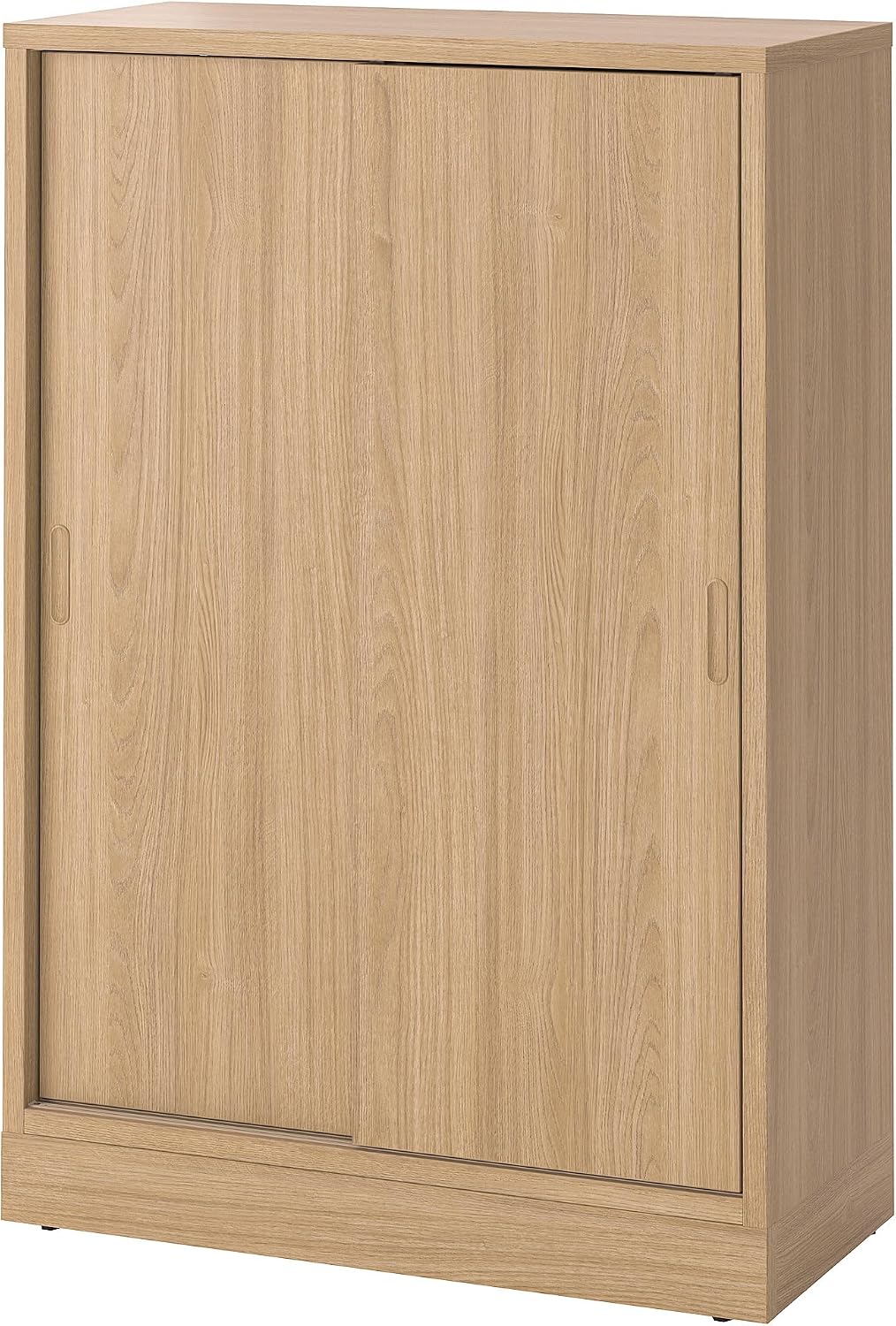Armadio, 82 × 37 × 120 cm, legno impiallacciato, Rovere, con ante scorrevoli