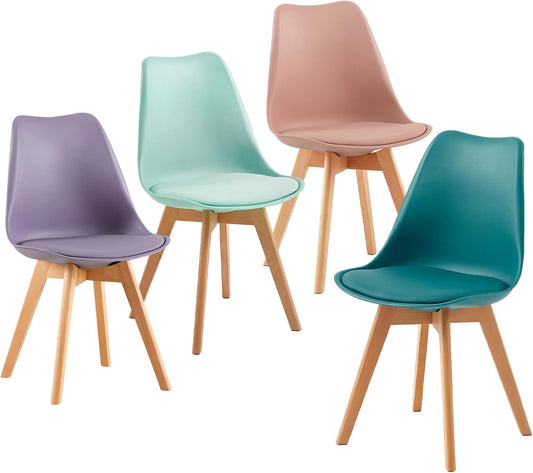 Sedia EGGREE, 4 sedie, plastica, Grigio, idrorepellente, per sala da pranzo e cucina
