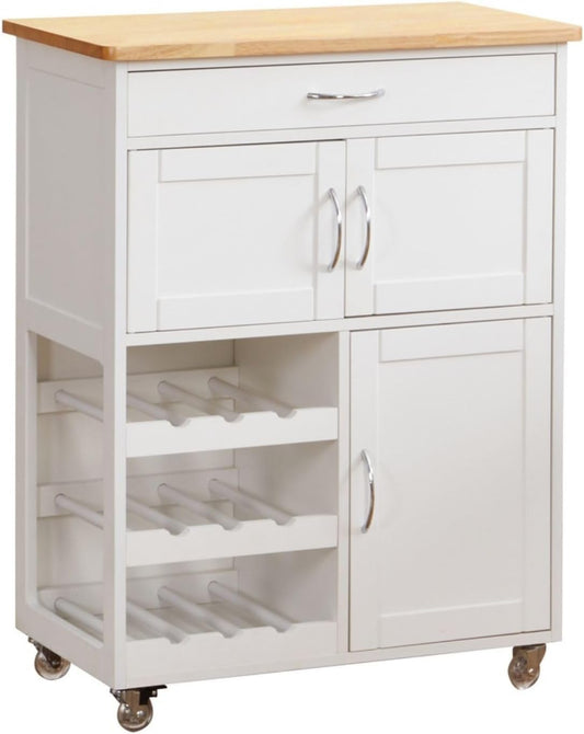 Carrello da cucina Brigros, 3 ante, 3 ripiani, 67 × 36 × 87 cm, legno, Rovere, con ruote, per sala da pranzo e cucina
