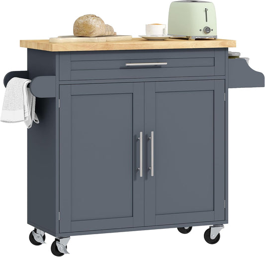 Carrello da cucina HOMCOM, 109 × 40 × 89 cm, legno, MDF, Grigio, regolabile, per sala da pranzo e cucina