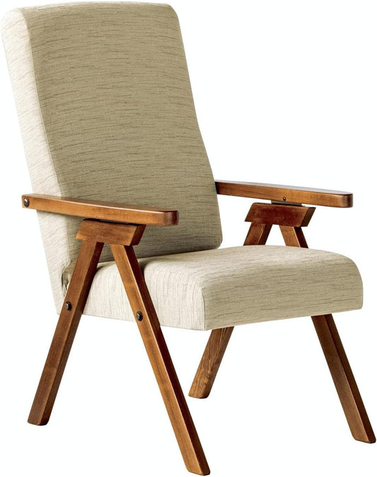 Poltrona reclinabile ESSEGI, legno, tessuto, Beige, pieghevole, sfoderabile, per soggiorno