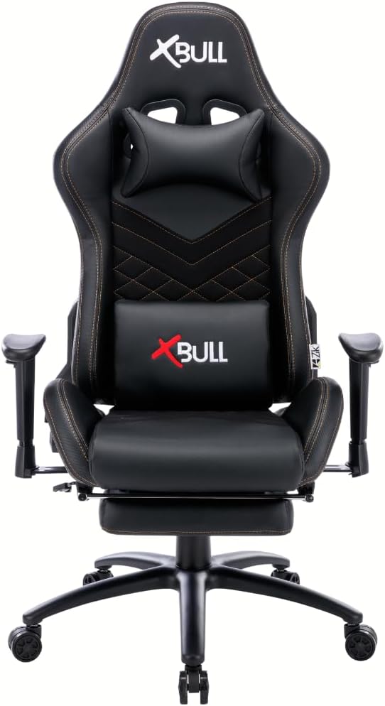 Sedia gaming Piushopping, tessuto, Nero, reclinabile, regolabile, con poggiapiedi, con poggiatesta, con braccioli, per ufficio
