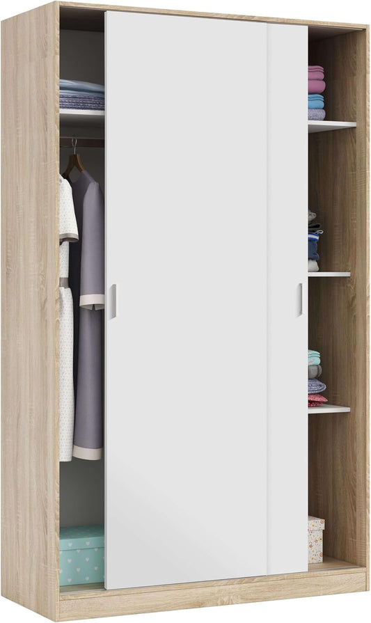 Armadio Habitdesign, 2 ante, 3 ripiani, 200 × 120 × 50 cm, con ante scorrevoli
