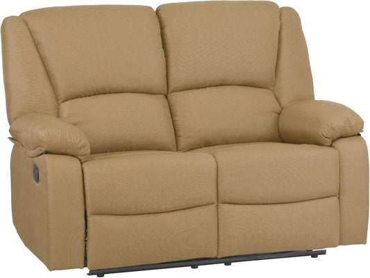 Divano Totò Piccinni, 3 posti, 2 posti, 141 × 74 × 104 cm, tessuto, Beige, reclinabile, con poggiapiedi, con braccioli, imbottito, per soggiorno