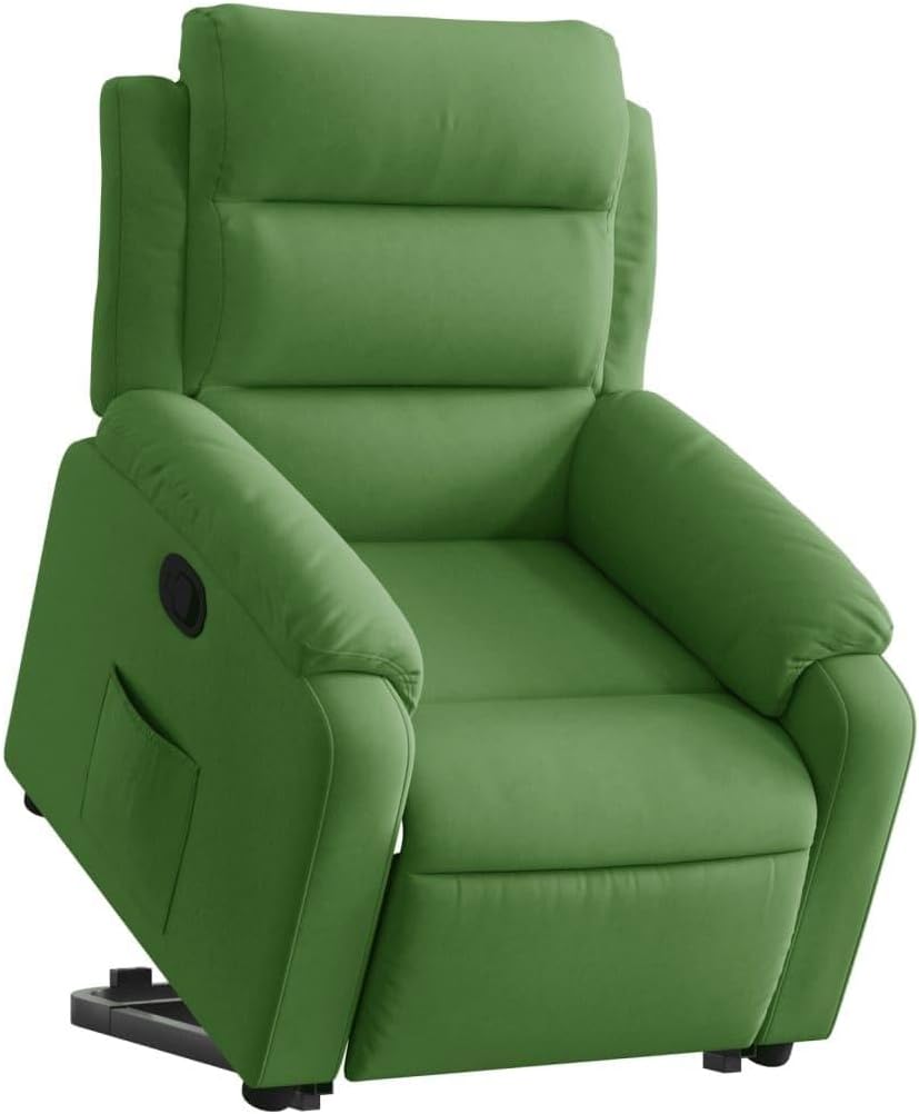 Poltrona reclinabile vidaXL, velluto, Verde, con poggiapiedi, con braccioli, per soggiorno