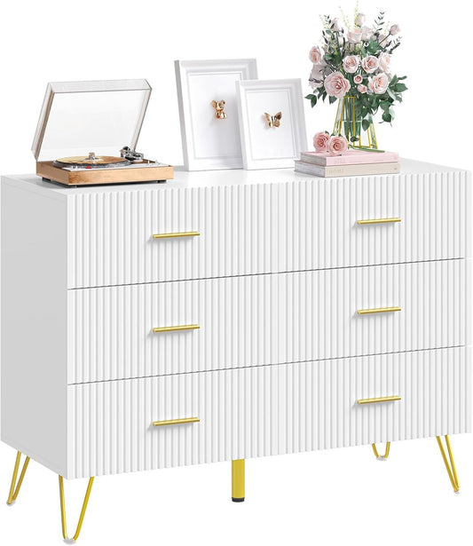 Cassettiera WOLTU, 6 cassetti, 100 × 40 × 75cm, Bianco, per camera da letto