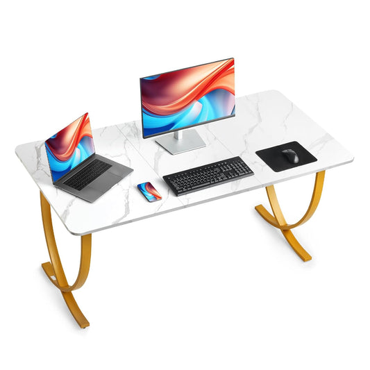 Scrivania VEVOR, 160 × 80 cm, metallo, Bianco, regolabile, per ufficio, Scrivania per Computer da Ufficio