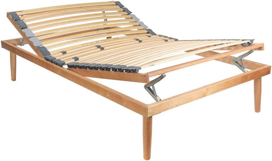 Rete letto motorizzata Comprarredo, 60 × 25mm, 38 × 8 mm, misura 120 × 190, legno, Naturale, reclinabile, regolabile, per camera da letto