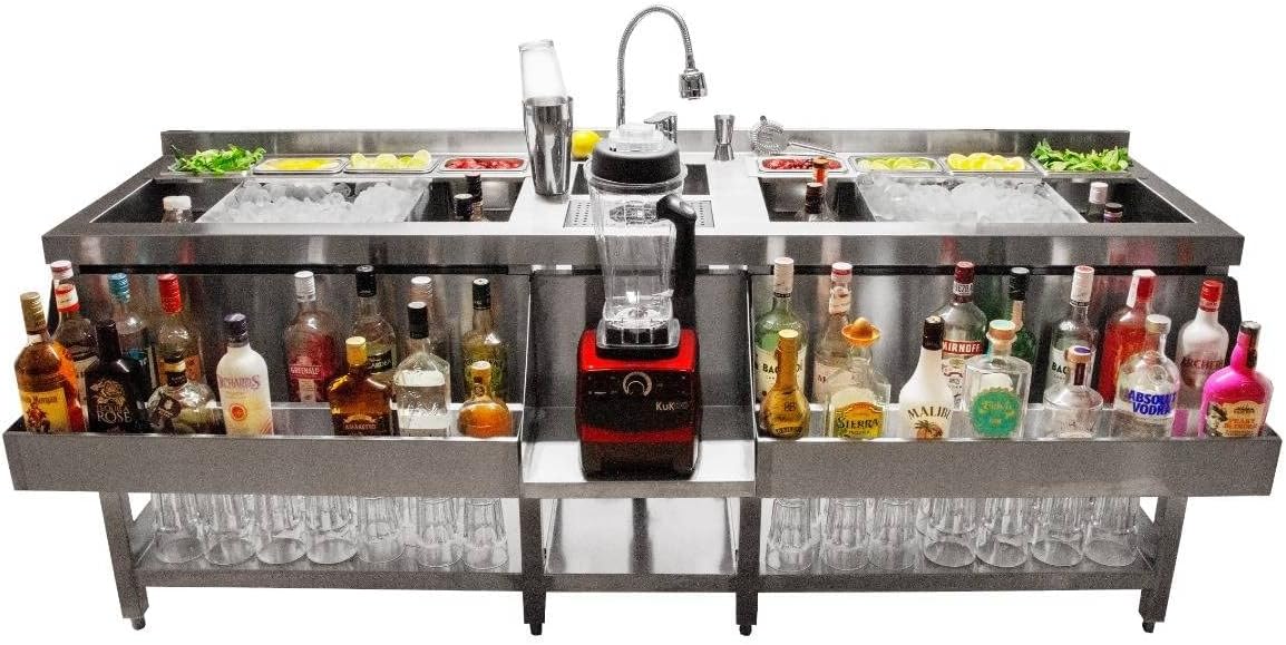 Bancone bar Monster Shop, acciaio inox