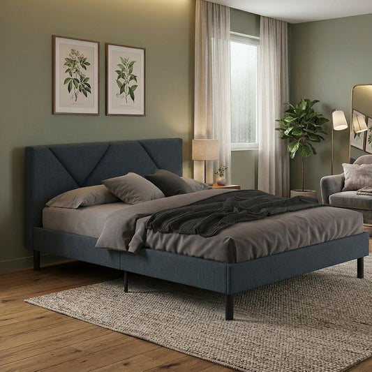 Letto Dmora, 140 × 190 cm, misura 140 × 190, tessuto, Blu, con contenitore, pieghevole, con rete a doghe, imbottito, per camera da letto