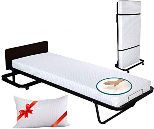 Letto EVERGREENWEB MATERASSI & BEDS, misura 80 × 190, materasso incluso, legno, memory foam, pieghevole, sfoderabile, per camera da letto