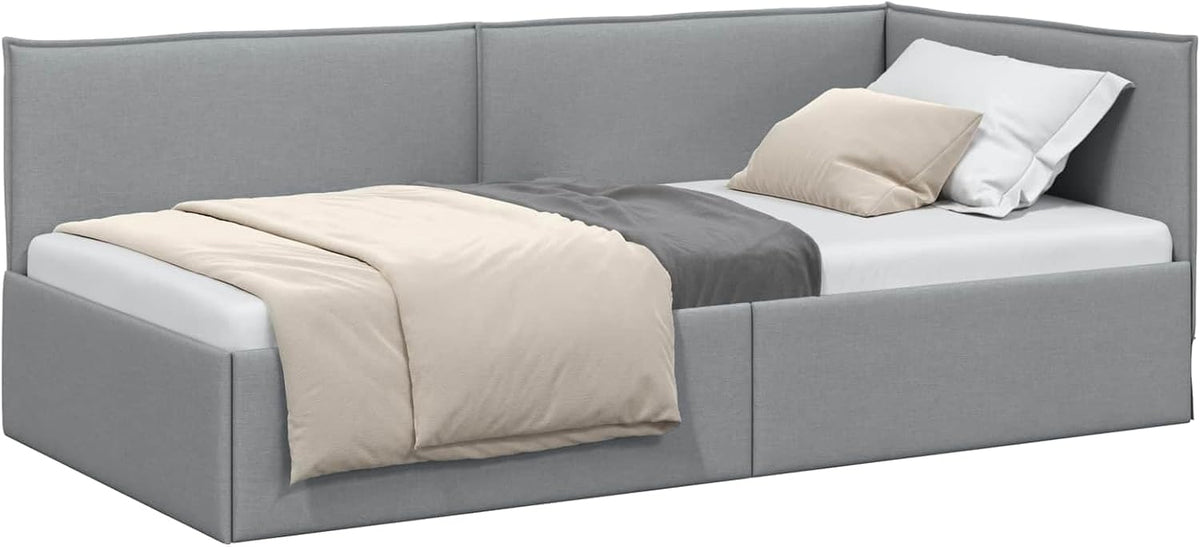 Letto vidaXL, 90 × 190 cm, tessuto, Grigio chiaro, regolabile, per camera da letto