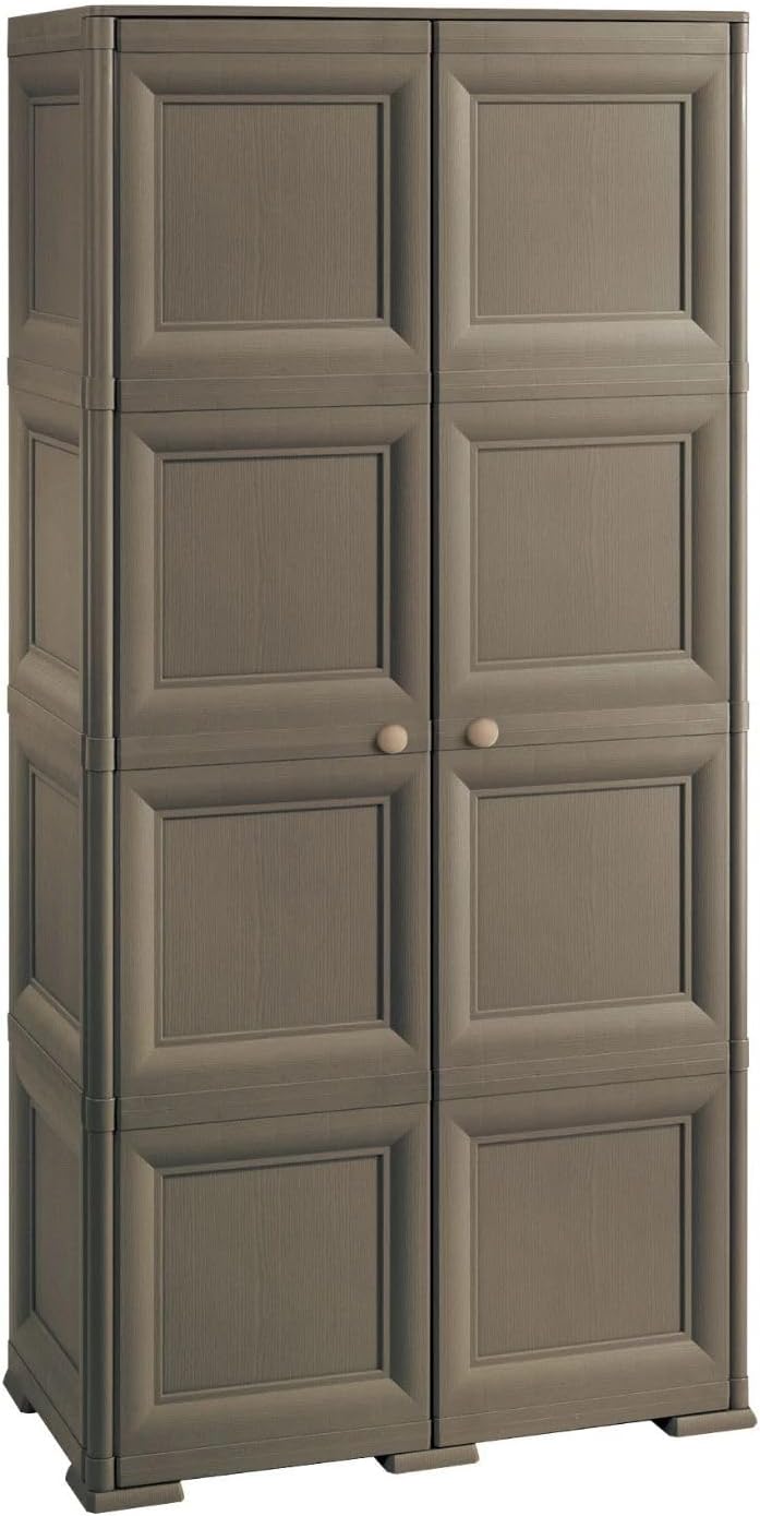 Armadio MA MAISON, 2 ante, 4 scomparti, 79 × 43 × 164 cm, plastica