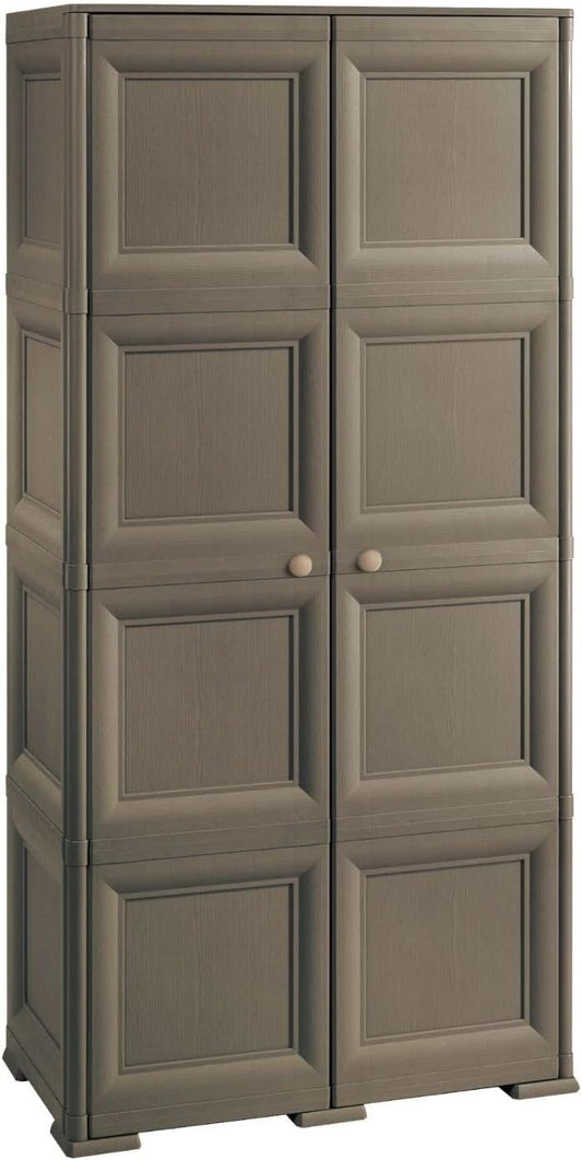 Armadio MA MAISON, 2 ante, 4 scomparti, 79 × 43 × 164 cm, plastica