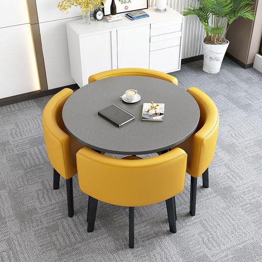Set da pranzo YHKJLYH, 4 sedie, legno, per sala da pranzo e cucina
