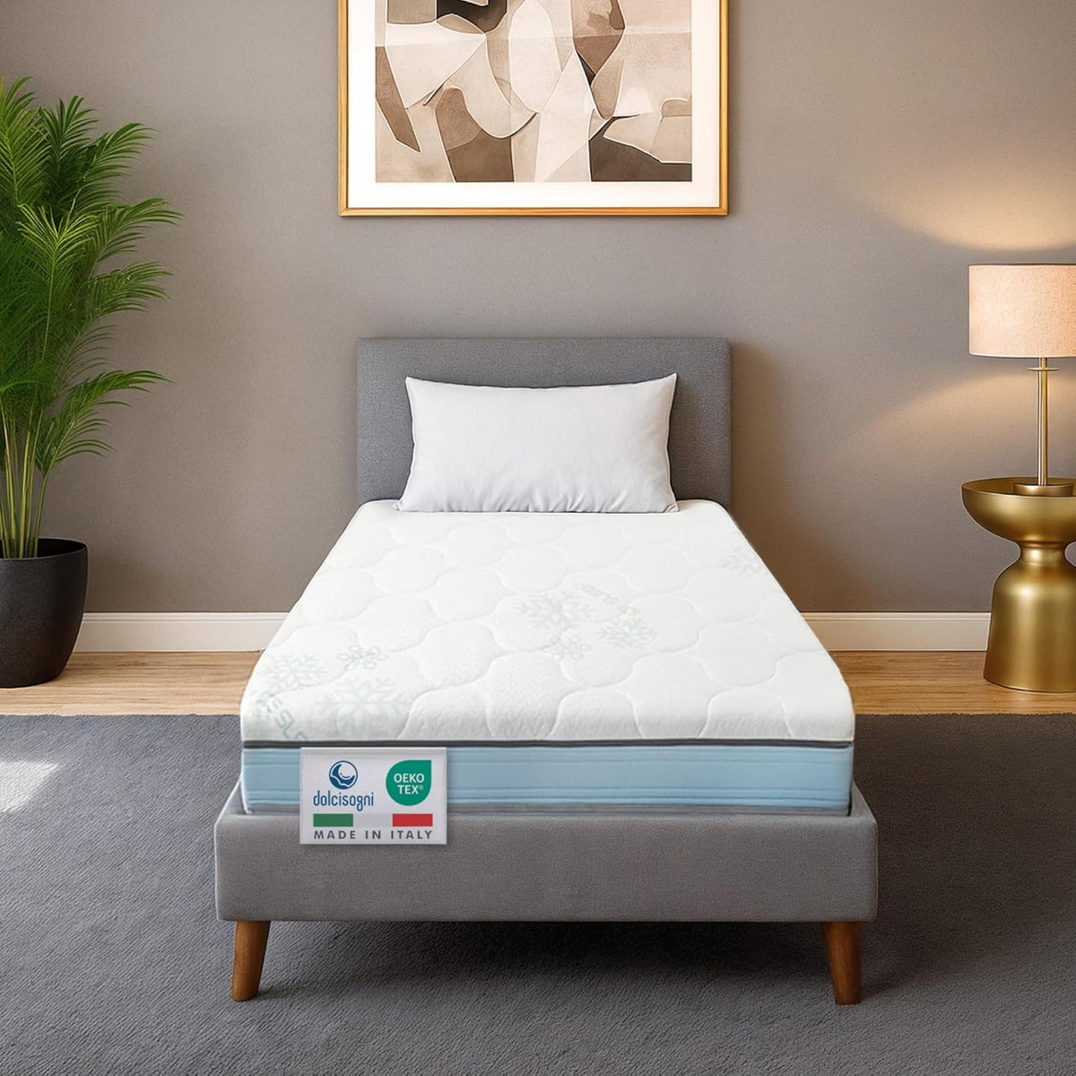 Materasso DOLCI SOGNI, singolo, misura 90 × 190, memory foam, sfoderabile, per camera da letto