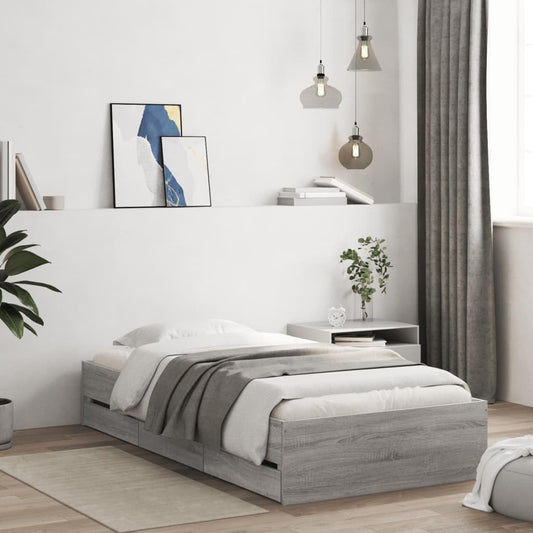 Struttura letto, 100 × 200 cm, legno, Nero, per camera da letto, Letti e telai per letti-3207292