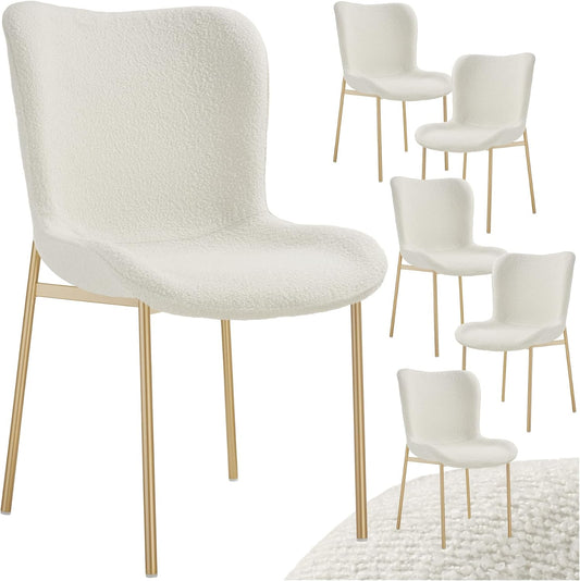 Sedia tectake, 6 sedie, 54 × 62 × 90 cm, tessuto, imbottita